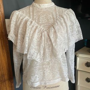 Zara White Lace Top
